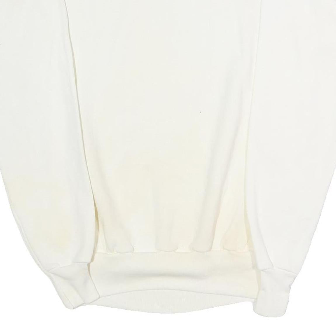 PANILL Mens White Sweatshirt L Crew Neck Cotton Blend Pullover Comfortable Basic