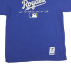 MAJESTIC Mens Blue Royals Cotton T-Shirt XL Crew Neck Short Sleeve MLB Authentic