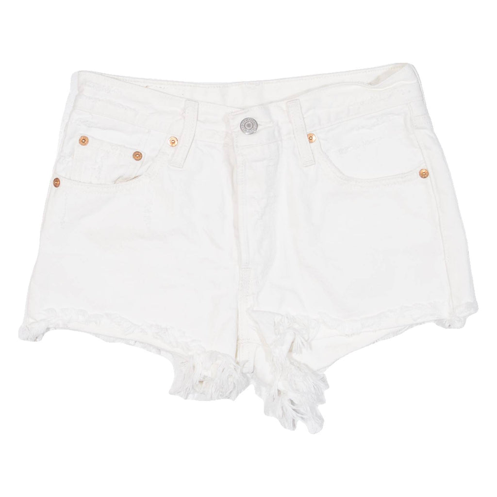 Womens Denim Shorts White Relaxed XXS W24
