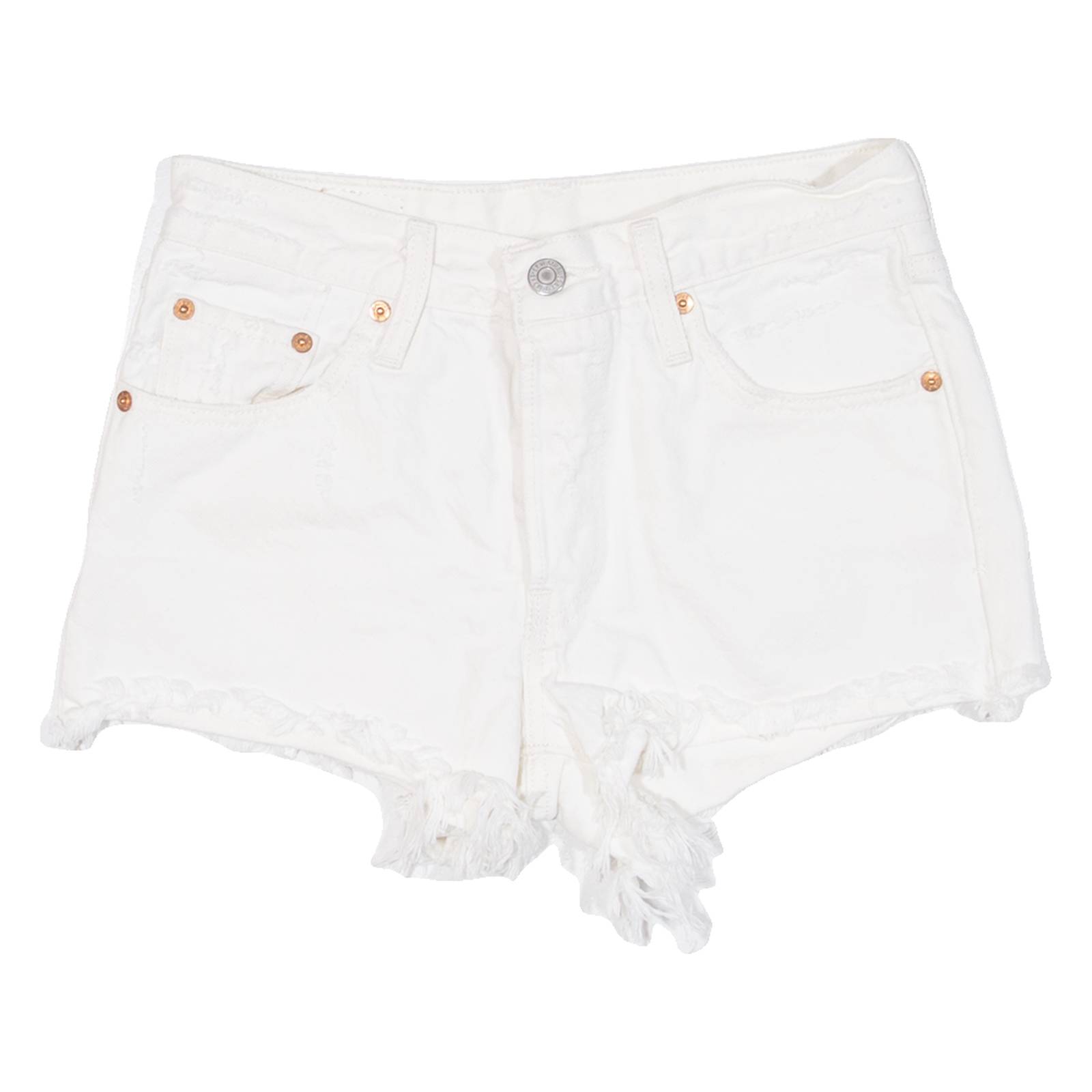 Womens Denim Shorts White Relaxed XXS W24