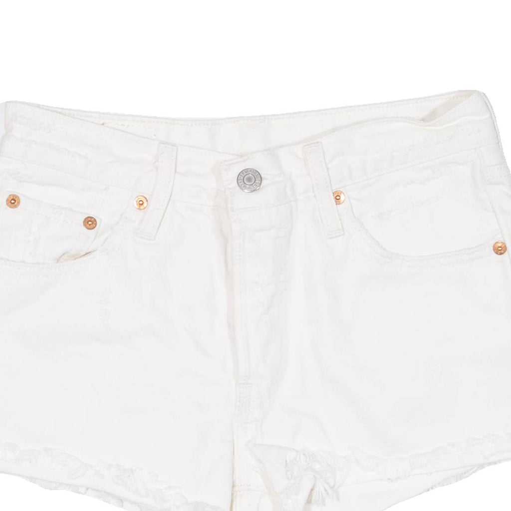 Womens Denim Shorts White Relaxed XXS W24