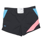 ADIDAS Womens Black Blue & Pink Casual Colourblock Shorts M W32 Polyester Blend