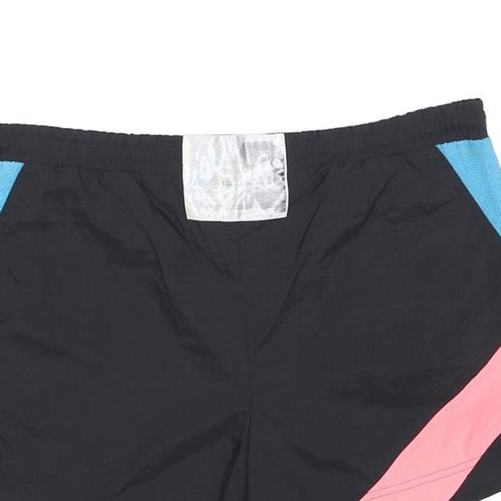 ADIDAS Womens Black Blue & Pink Casual Colourblock Shorts M W32 Polyester Blend