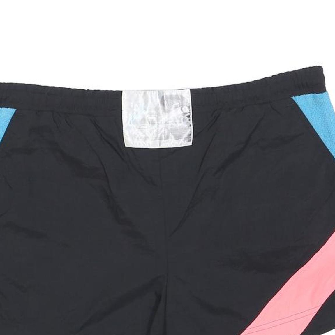 ADIDAS Womens Black Blue & Pink Casual Colourblock Shorts M W32 Polyester Blend