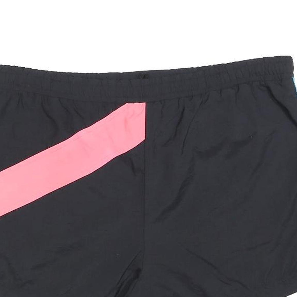 ADIDAS Womens Black Blue & Pink Casual Colourblock Shorts M W32 Polyester Blend