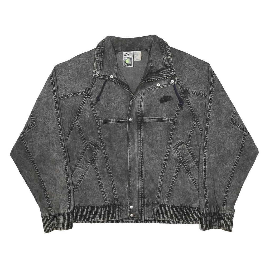 NIKE 90s Vintage Nike Challenge Court Acid Wash Womens Black Zip Jacket S