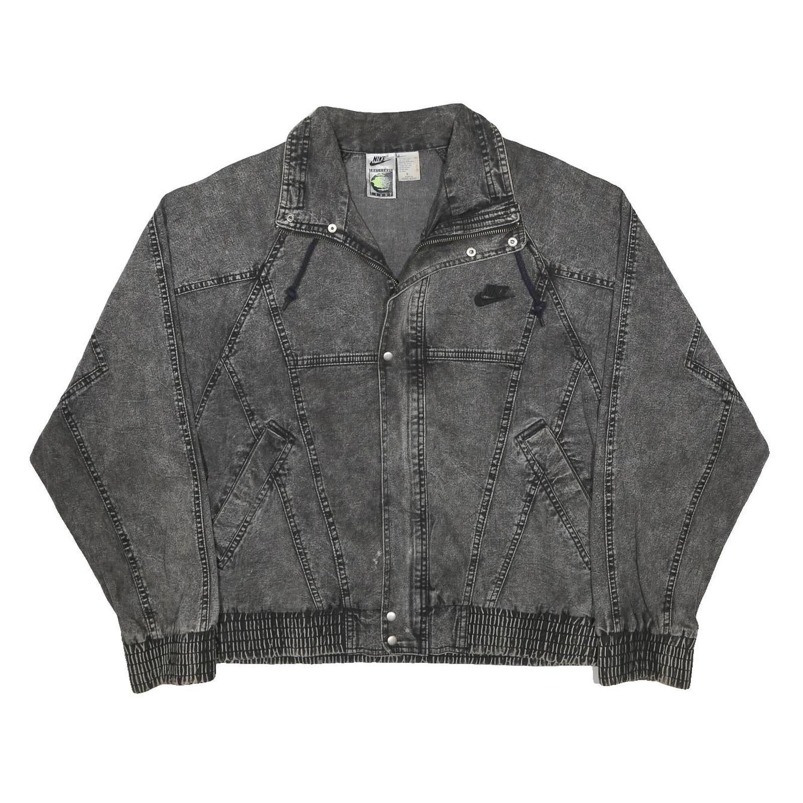 NIKE 90s Vintage Nike Challenge Court Acid Wash Womens Black Zip Jacket S