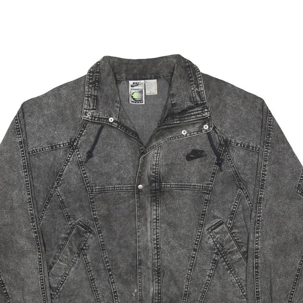 NIKE 90s Vintage Nike Challenge Court Acid Wash Womens Black Zip Jacket S