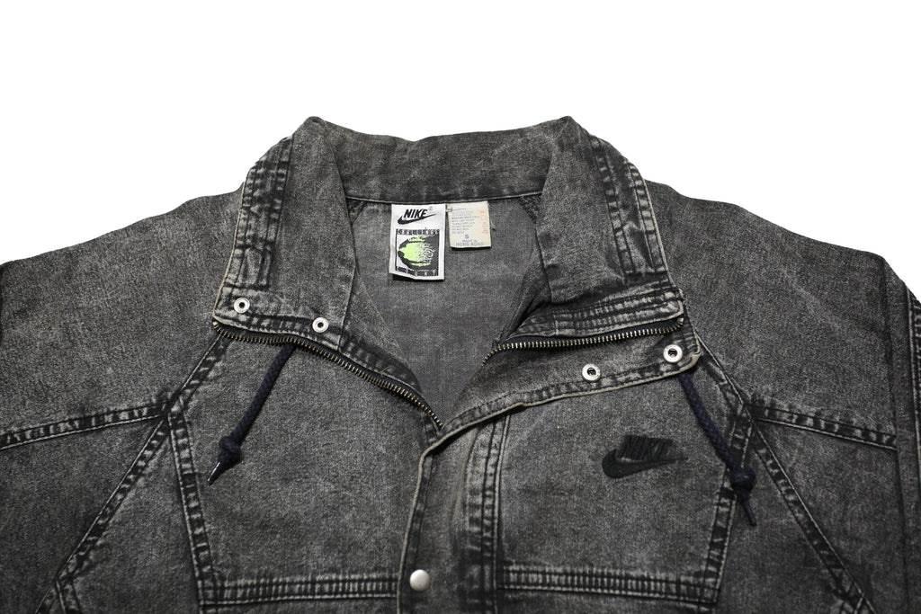 NIKE 90s Vintage Nike Challenge Court Acid Wash Womens Black Zip Jacket S