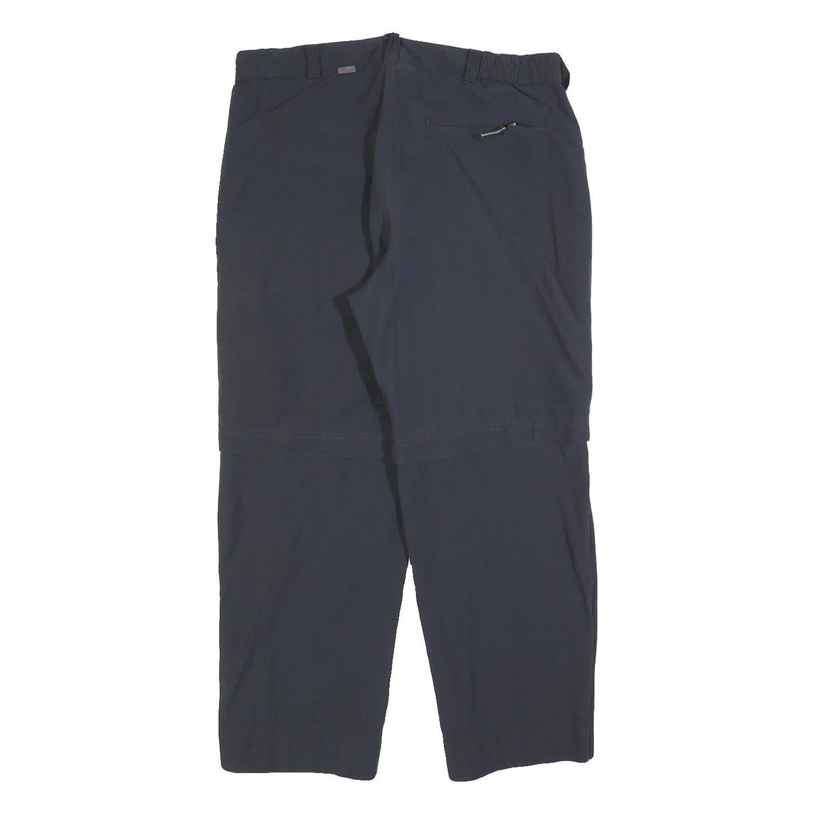 H52H Mens Polyester Blend Regular Navy Blue Trousers W34 L27 Zip Casual Outdoor