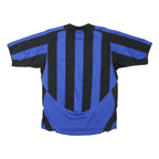 NIKE Mens Blue & Black Printed Shirt Short Sleeve Round Neck M Football Style