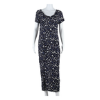 R-WEAR Womens Day Dress Blue Floral Short Sleeve Long M