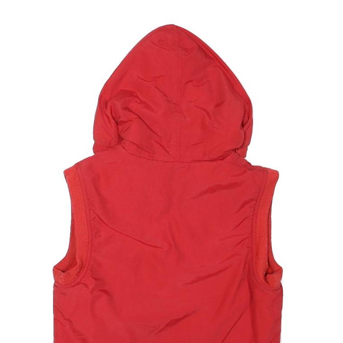 DIESEL Womens Red Sleeveless Hooded Jacket XS Polyester Blend Zip Plain Casual