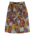 PLUS Womens Multicolour Floral Print Pleated Midi Polyester Skirt L Comfortable