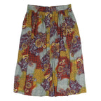 PLUS Womens Multicolour Floral Print Pleated Midi Polyester Skirt L Comfortable