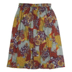 PLUS Womens Multicolour Floral Print Pleated Midi Polyester Skirt L Comfortable