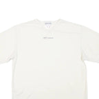 REEBOK Mens White V-Neck Modern T-Shirt M Short Sleeve Polyester Lightweight