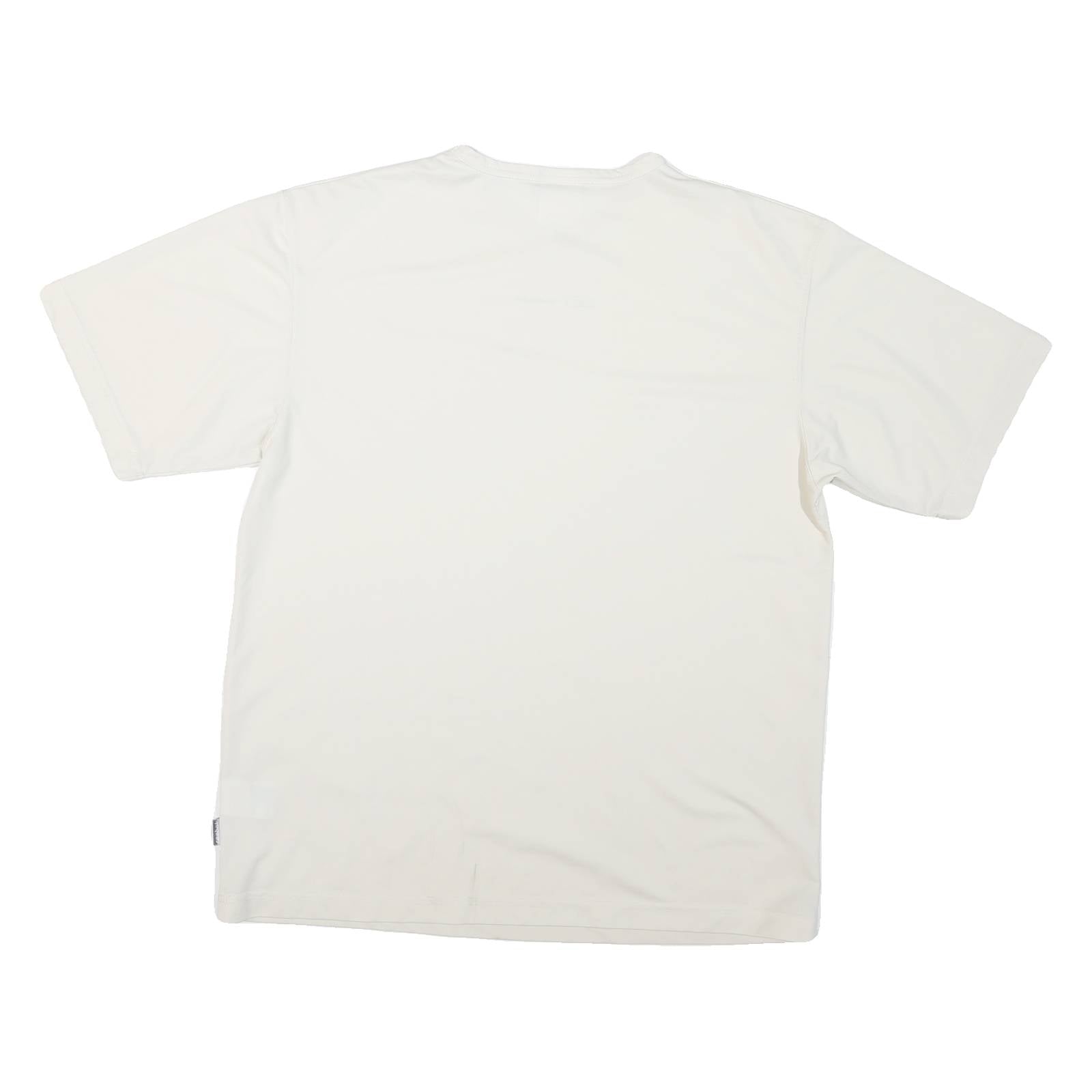 REEBOK Mens White V-Neck Modern T-Shirt M Short Sleeve Polyester Lightweight