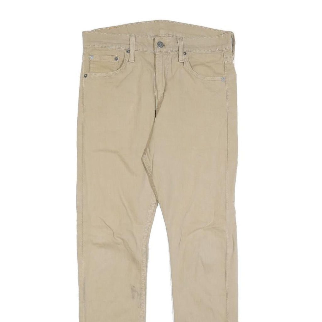 LEVI'S 510 Mens Slim Beige Denim Cotton Blend Jeans W30 L30 Zip Closure