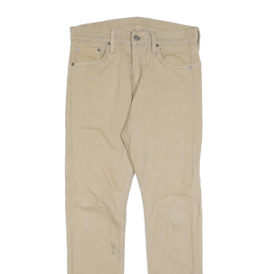 LEVI'S 510 Mens Slim Beige Denim Cotton Blend Jeans W30 L30 Zip Closure