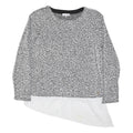 CALVIN KLEIN Womens Black & White Patterned Cotton Blend Jumper Crew Neck