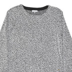 CALVIN KLEIN Womens Black & White Patterned Cotton Blend Jumper Crew Neck