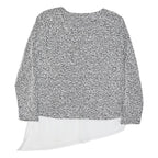 CALVIN KLEIN Womens Black & White Patterned Cotton Blend Jumper Crew Neck
