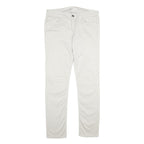 LIU JEANS Womens Cotton Blend White Regular Fit Straight Leg Trousers W30 L30