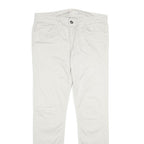 LIU JEANS Womens Cotton Blend White Regular Fit Straight Leg Trousers W30 L30