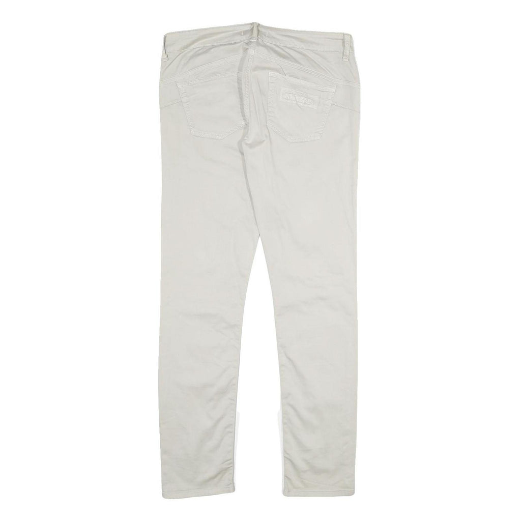 LIU JEANS Womens Cotton Blend White Regular Fit Straight Leg Trousers W30 L30