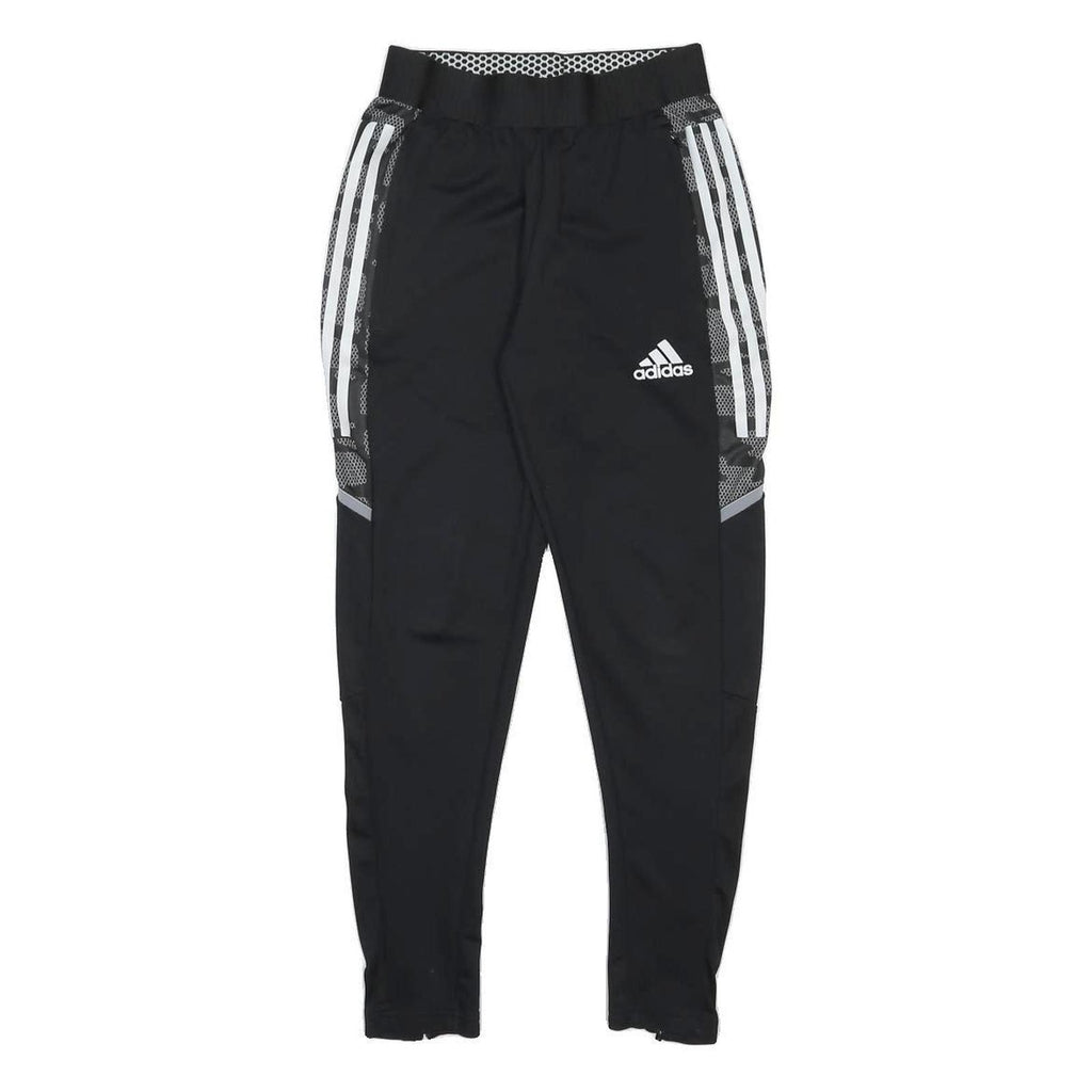 ADIDAS Womens Joggers Black & Grey Slim Tapered XS W22 L25 Sports Logo