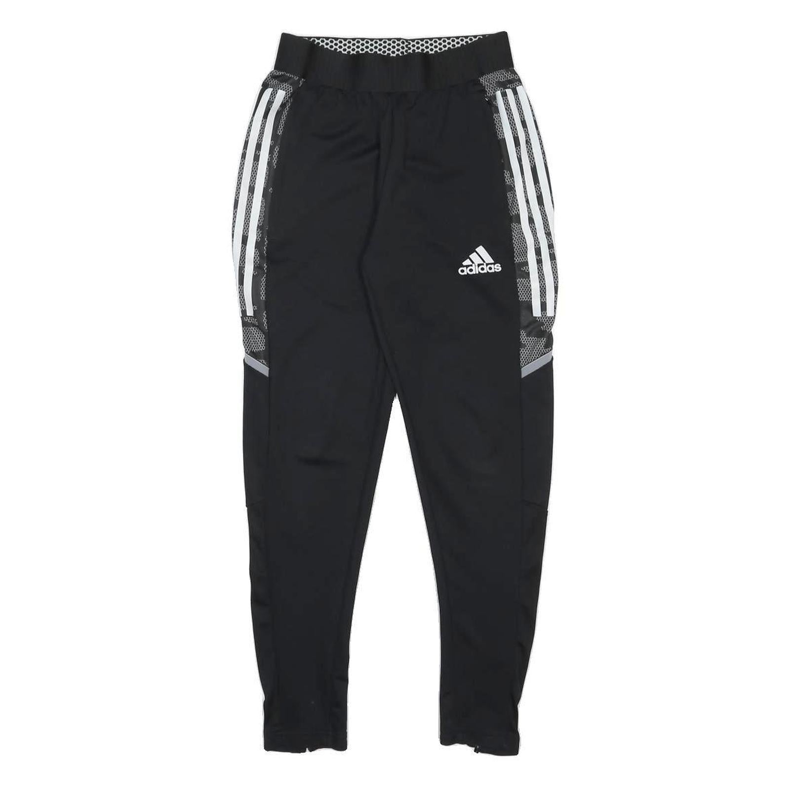 ADIDAS Womens Joggers Black & Grey Slim Tapered XS W22 L25 Sports Logo