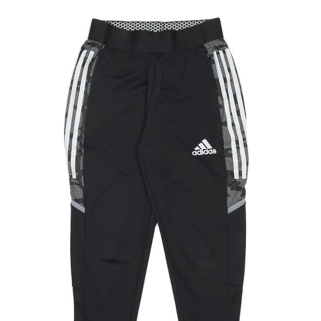 ADIDAS Womens Joggers Black & Grey Slim Tapered XS W22 L25 Sports Logo