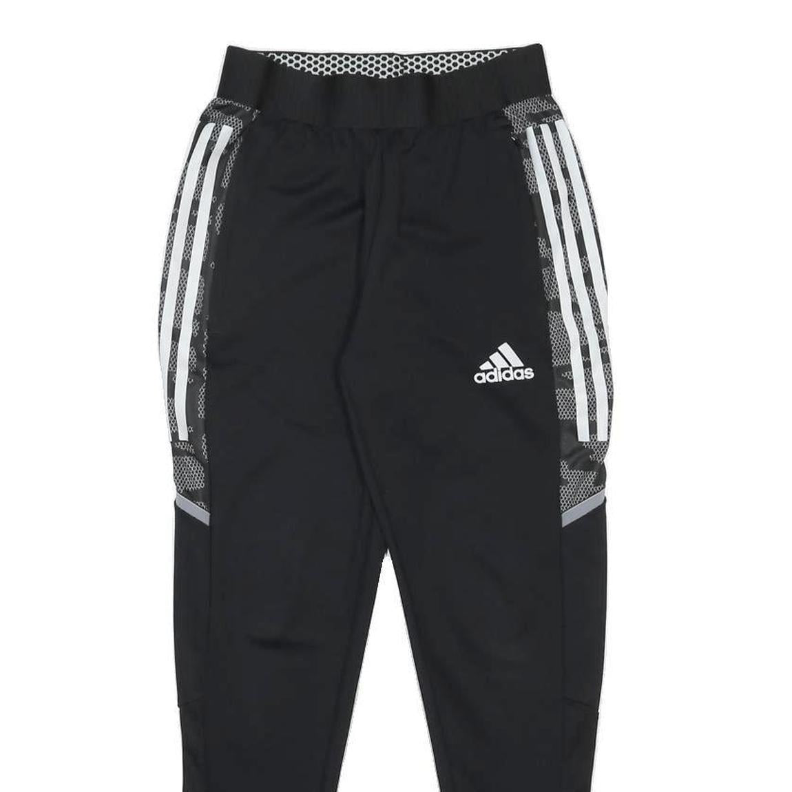 ADIDAS Womens Joggers Black & Grey Slim Tapered XS W22 L25 Sports Logo