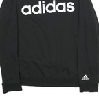 ADIDAS Womens Black Crew Neck L Logo Printed Cotton Blend Sweatshirt Casual