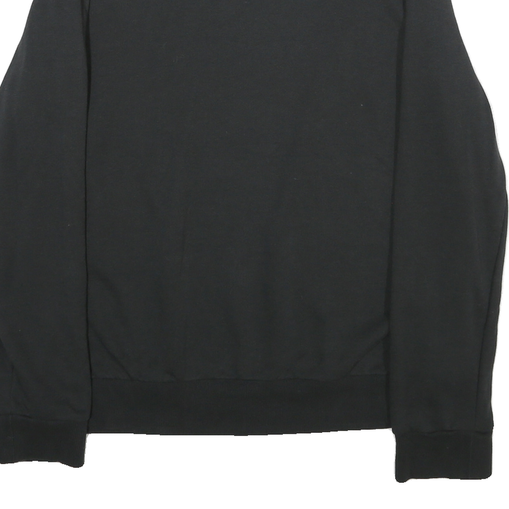 ADIDAS Womens Black Crew Neck L Logo Printed Cotton Blend Sweatshirt Casual