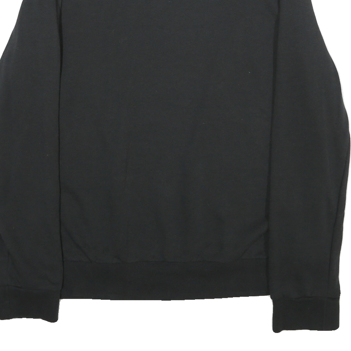 ADIDAS Womens Black Crew Neck L Logo Printed Cotton Blend Sweatshirt Casual