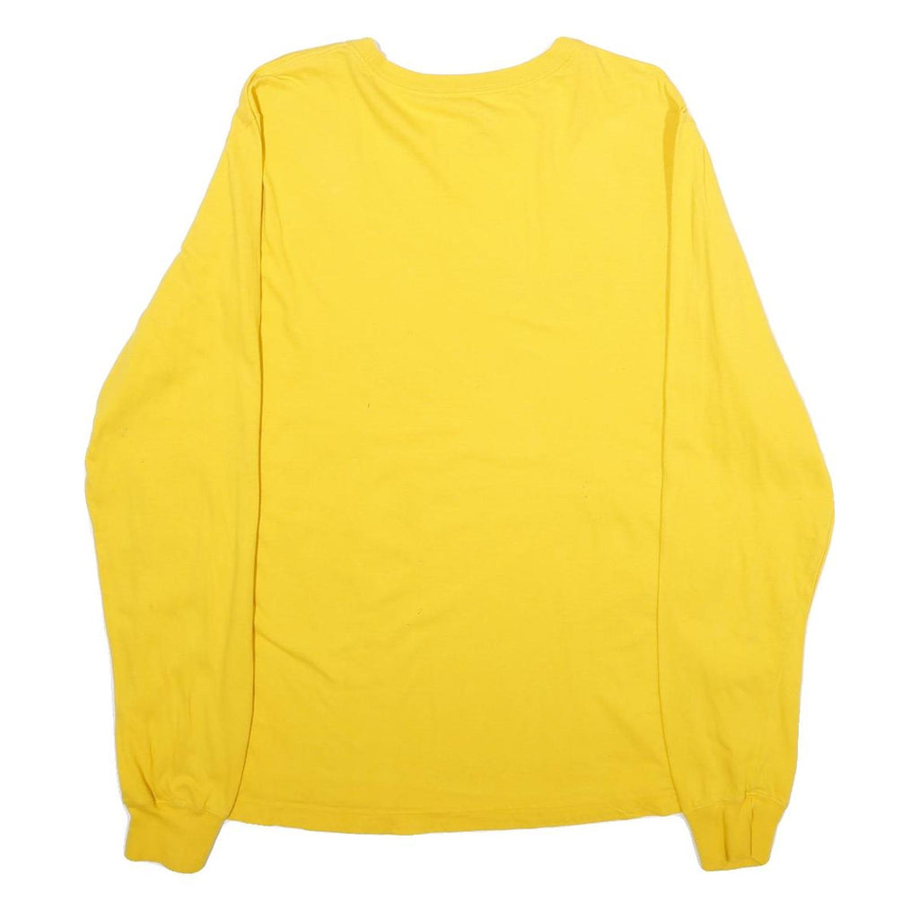 NIKE Mens Yellow Waco Graphic T-Shirt XL Long Sleeve Crew Neck Cotton Comfort