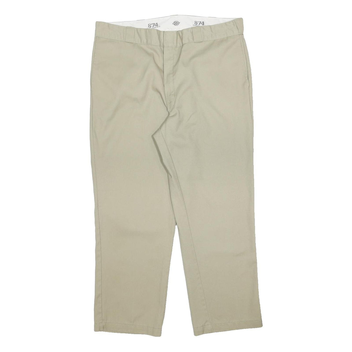 DICKIES Mens Beige Regular Fit Straight Leg Trousers W40 L29 Classic Casual