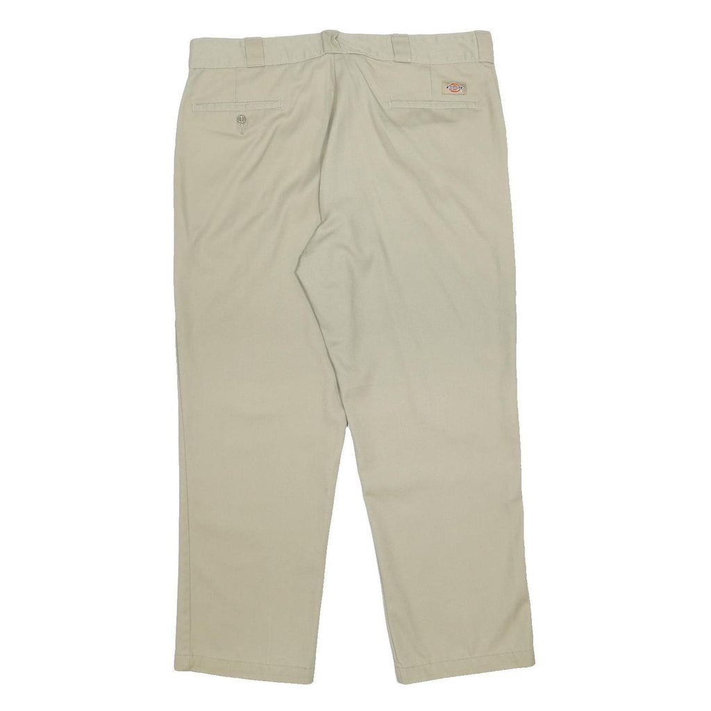 DICKIES Mens Beige Regular Fit Straight Leg Trousers W40 L29 Classic Casual