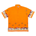 Mens Shirt Orange Crazy Pattern XL