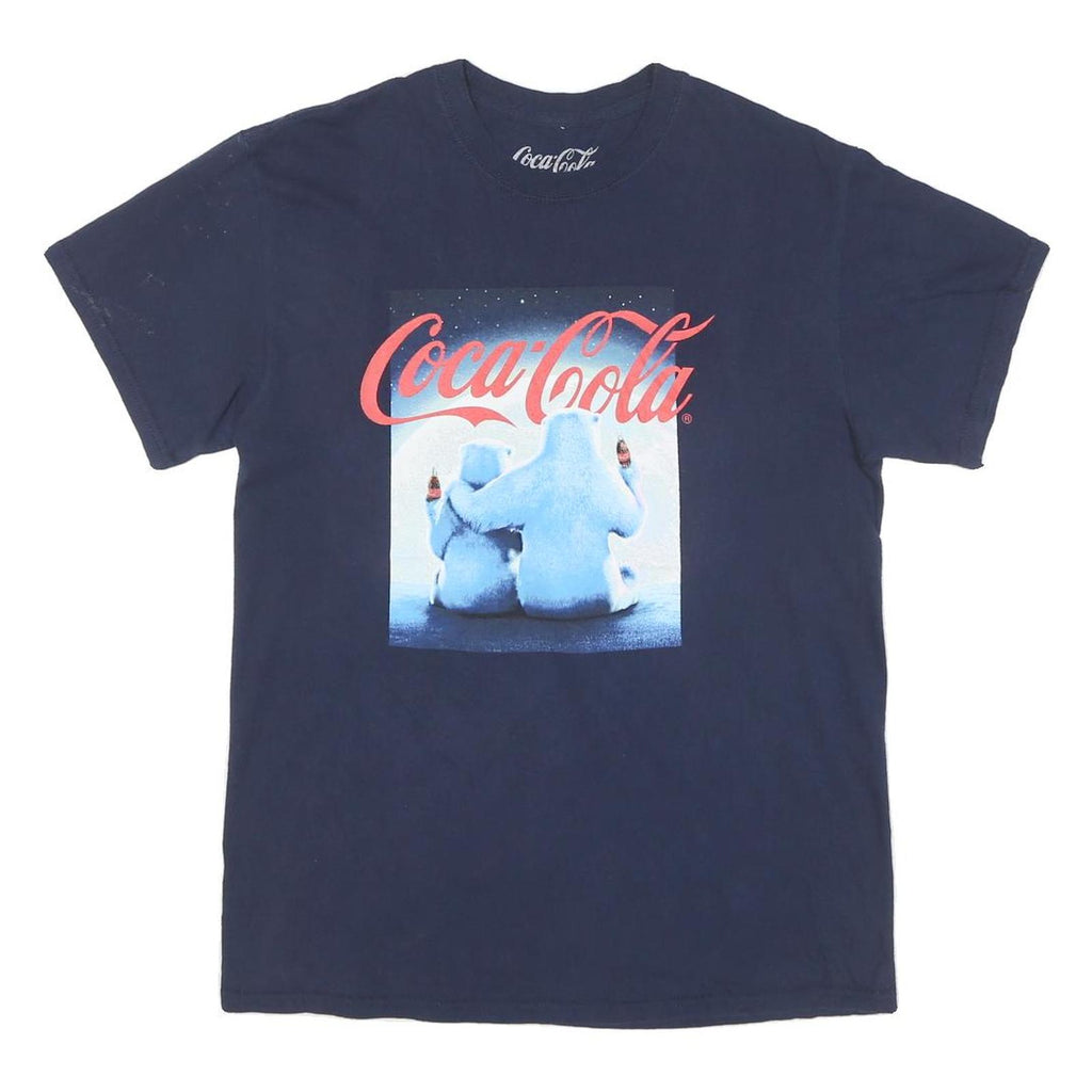 COCA COLA Mens Navy Blue Graphic T-Shirt M Short Sleeve Crew Neck Coca-Cola