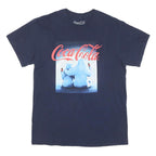 COCA COLA Mens Navy Blue Graphic T-Shirt M Short Sleeve Crew Neck Coca-Cola