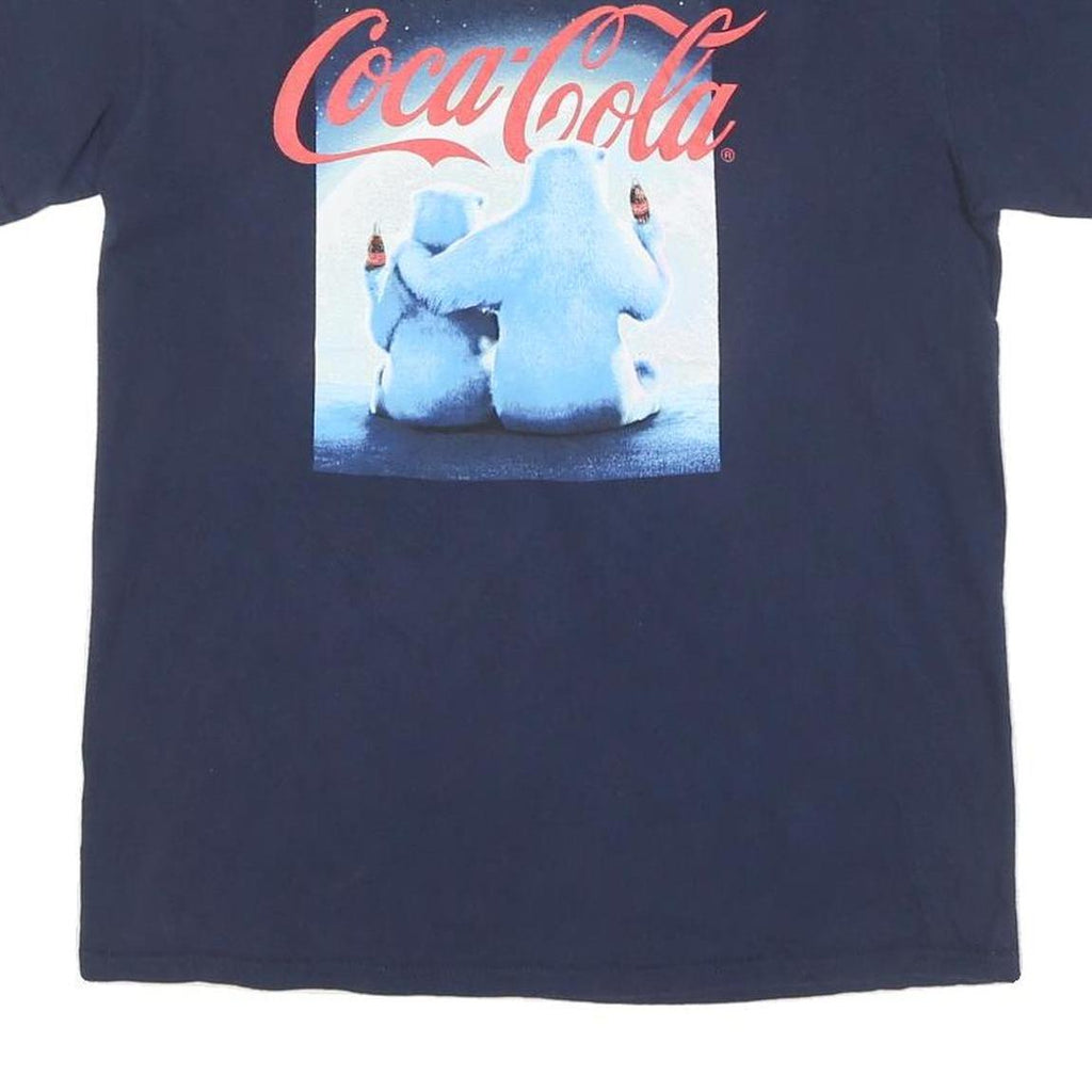 COCA COLA Mens Navy Blue Graphic T-Shirt M Short Sleeve Crew Neck Coca-Cola