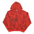 CROPP Mens Red Crackle Pattern Pullover Hoodie S Graphic Print Casual Streetwear