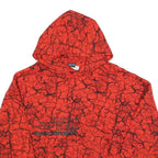 CROPP Mens Red Crackle Pattern Pullover Hoodie S Graphic Print Casual Streetwear