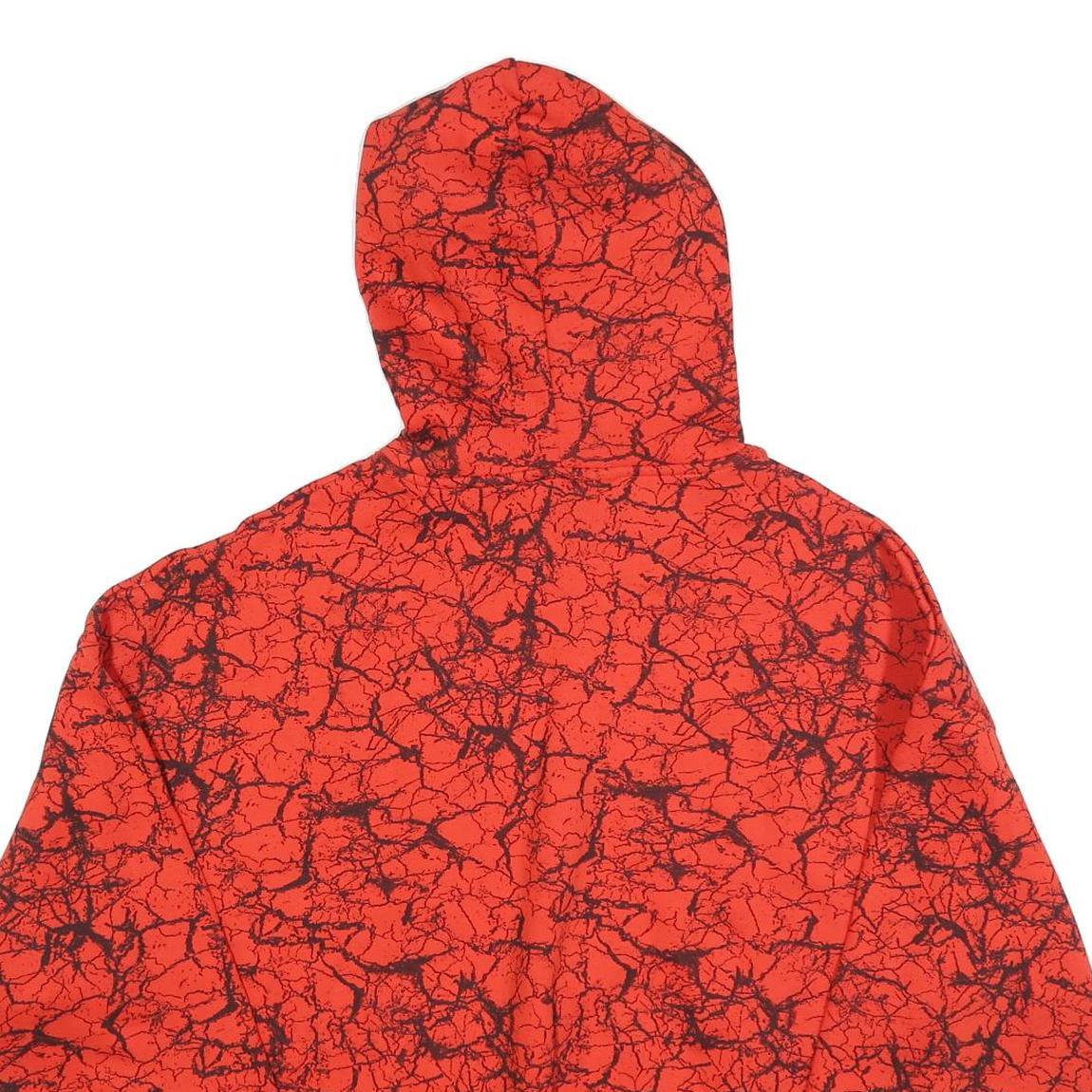 CROPP Mens Red Crackle Pattern Pullover Hoodie S Graphic Print Casual Streetwear