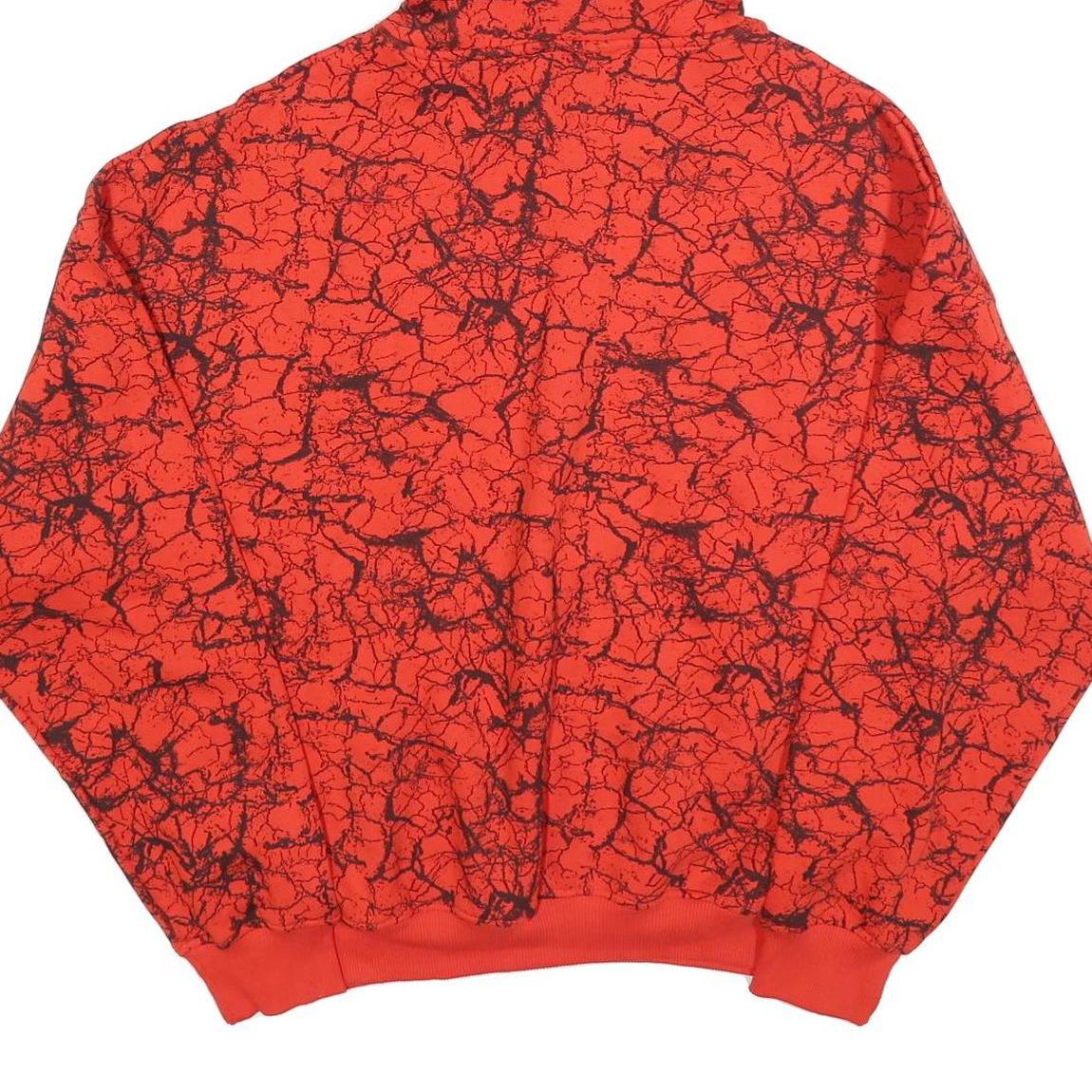 CROPP Mens Red Crackle Pattern Pullover Hoodie S Graphic Print Casual Streetwear