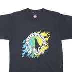 THE BEST Mens Black Collingwood Wolves Graphic T-Shirt M Short Sleeve Crew Neck