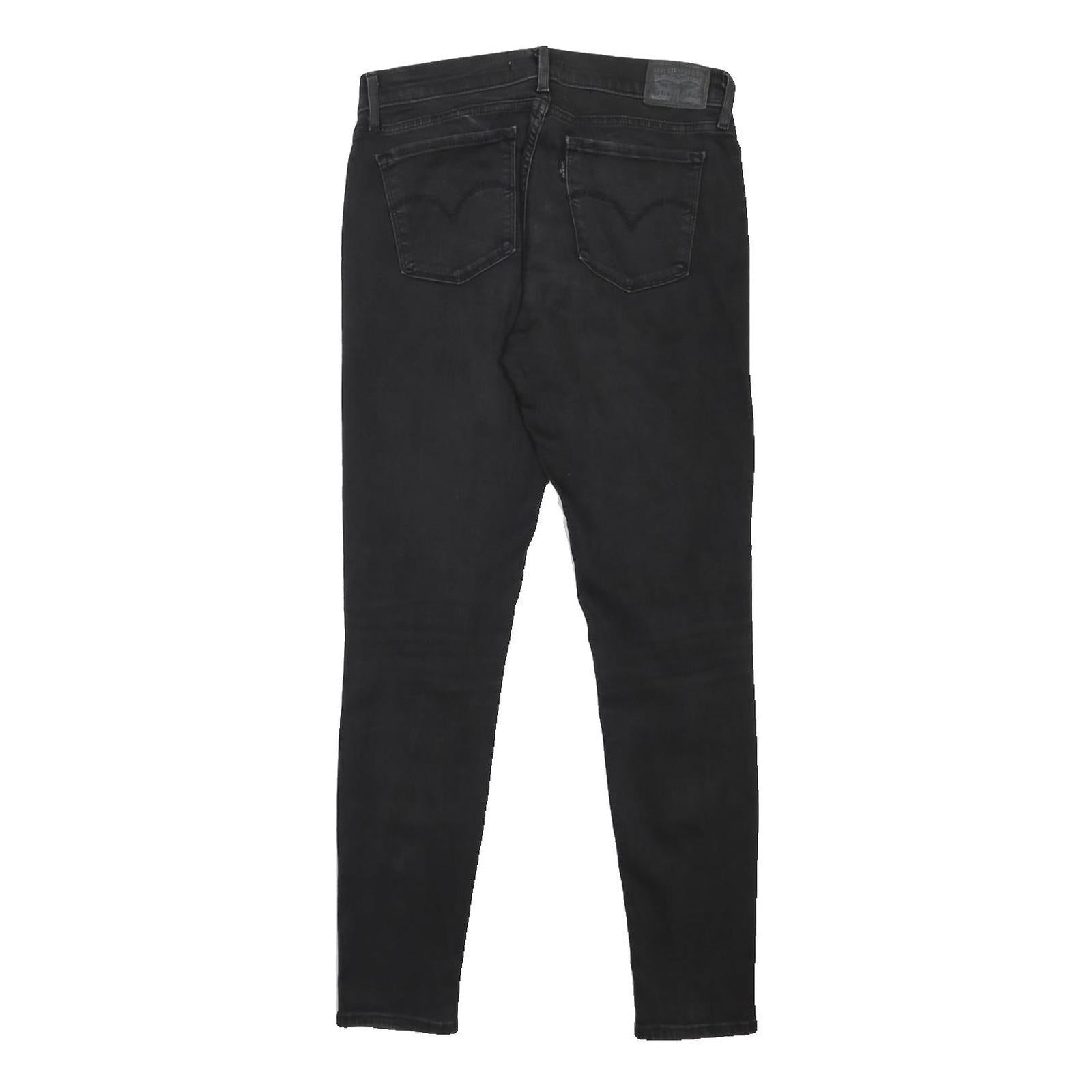 LEVI'S Womens 710 Jeans Black Slim Skinny Denim W29 L30 Classic Cotton Blend